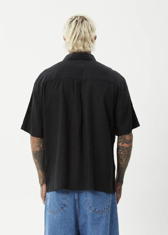 AFENDS Mens Everyday - Short Sleeve Shirt - Black