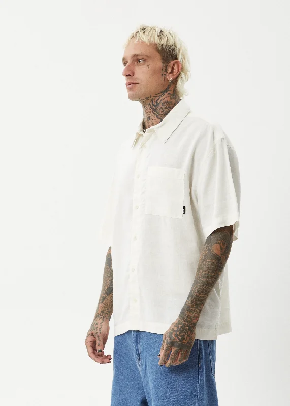 AFENDS Mens Everyday - Short Sleeve Shirt - White