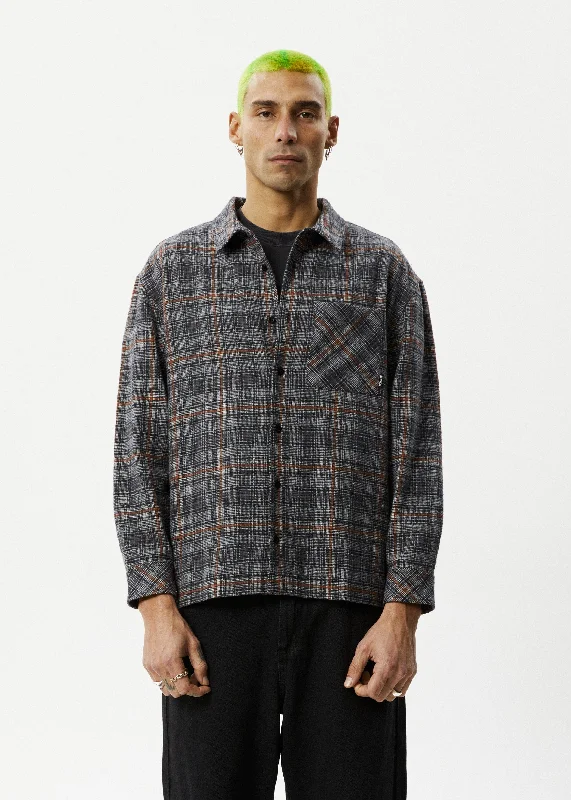 AFENDS Mens Position - Flannel Shirt - Black