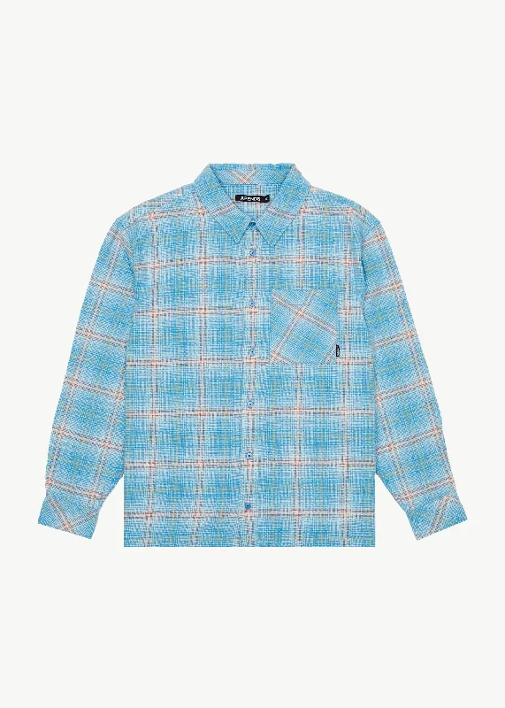 AFENDS Mens Position - Flannel Shirt - Lake Check