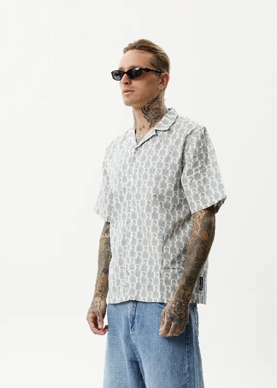 AFENDS Mens Worldstar - Cuban Short Sleeve Shirt - White