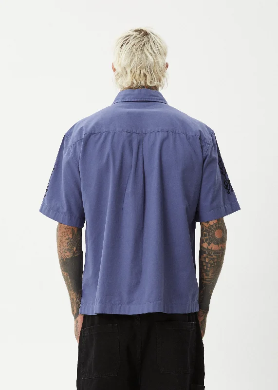 AFENDS Mens Scorched - Short Sleeve Shirt - Marlin