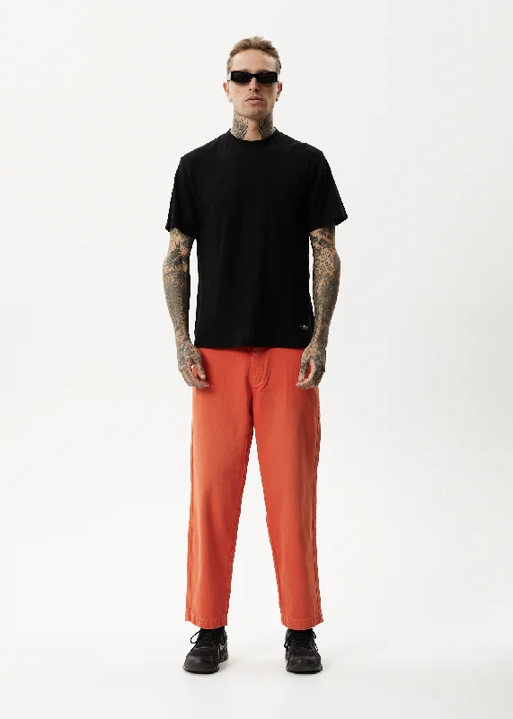 AFENDS Mens Louie - Denim Wide Leg Jeans - Faded Orange