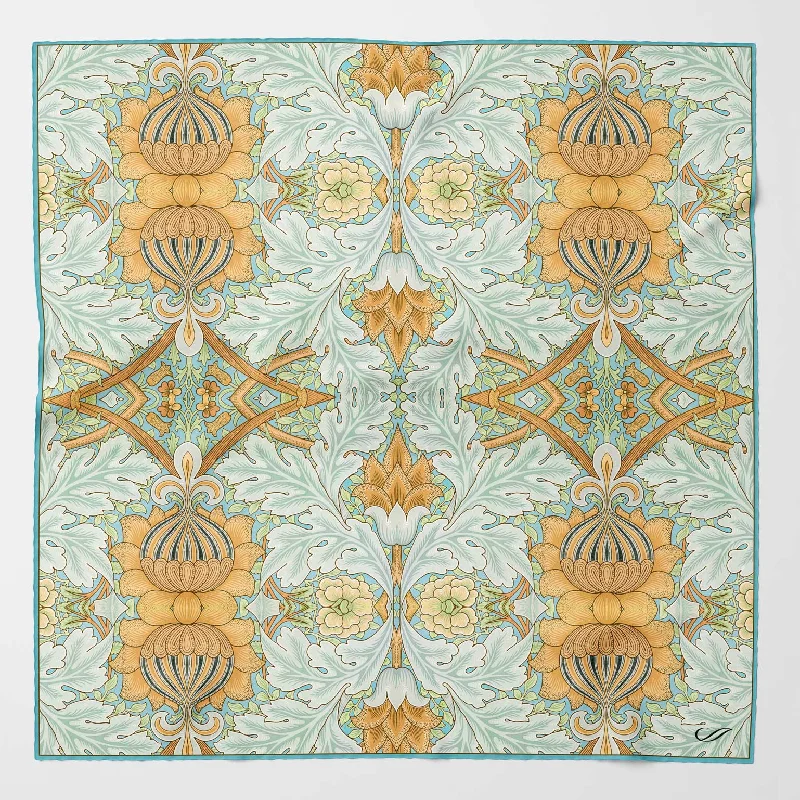 St. James - Hand Rolled Silk Neckerchief - Aqua