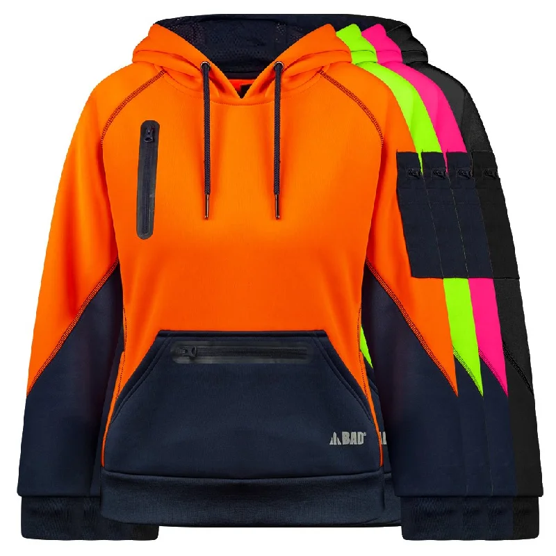 BAD WOMENS WATERPROOF RAIN-DEFEND™ HI-VIS FLEECE HOODIE