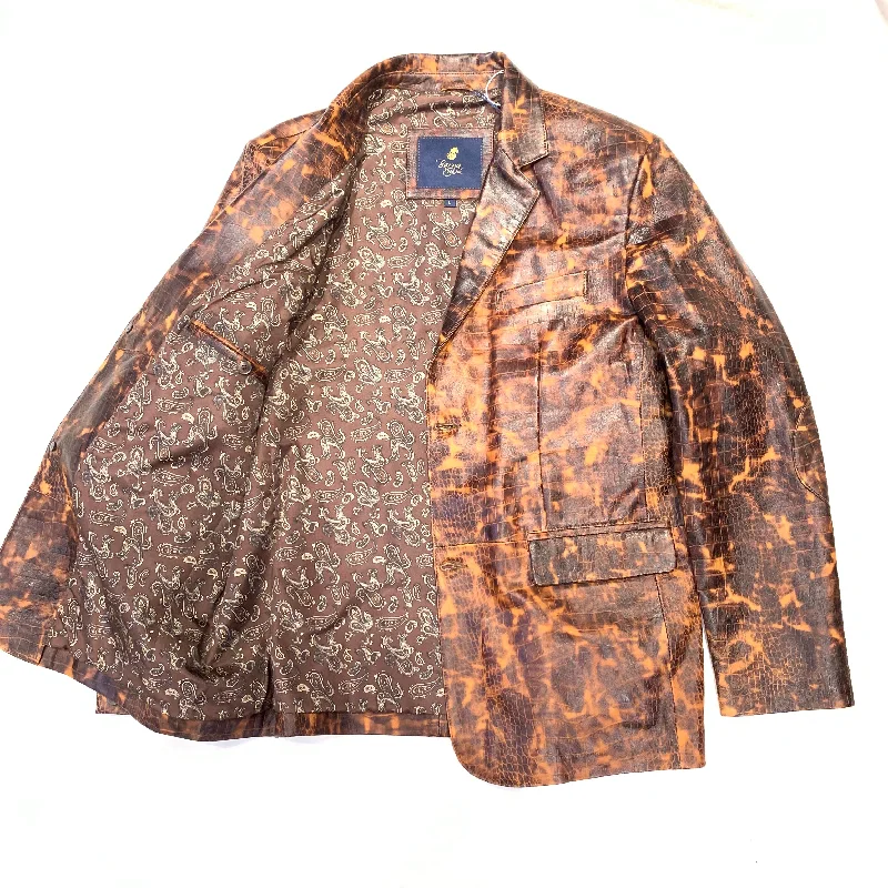 Barya NewYork Flame Washed Embossed Gator Lambskin Blazer