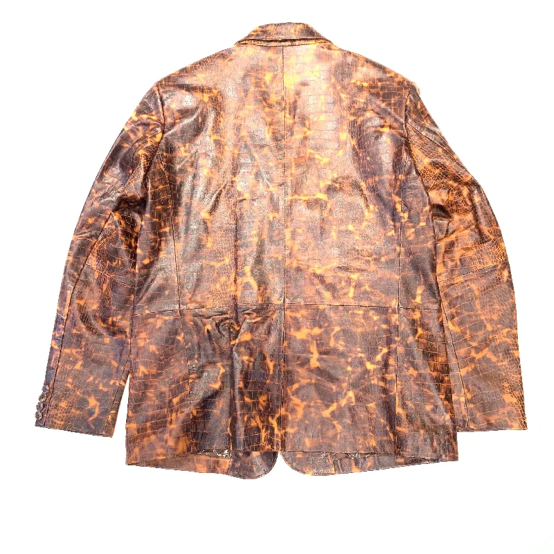 Barya NewYork Flame Washed Embossed Gator Lambskin Blazer