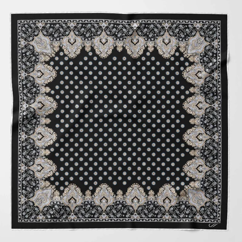 Filippo - Hand Rolled Silk Neckerchief - Black