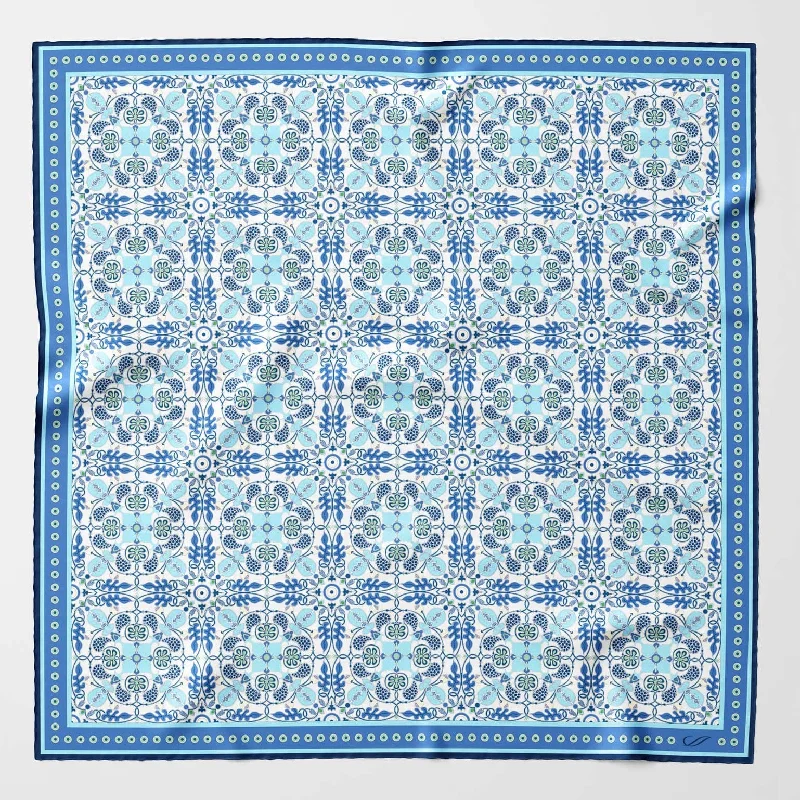 Barbaresco - Hand Rolled Silk Neckerchief - Blue