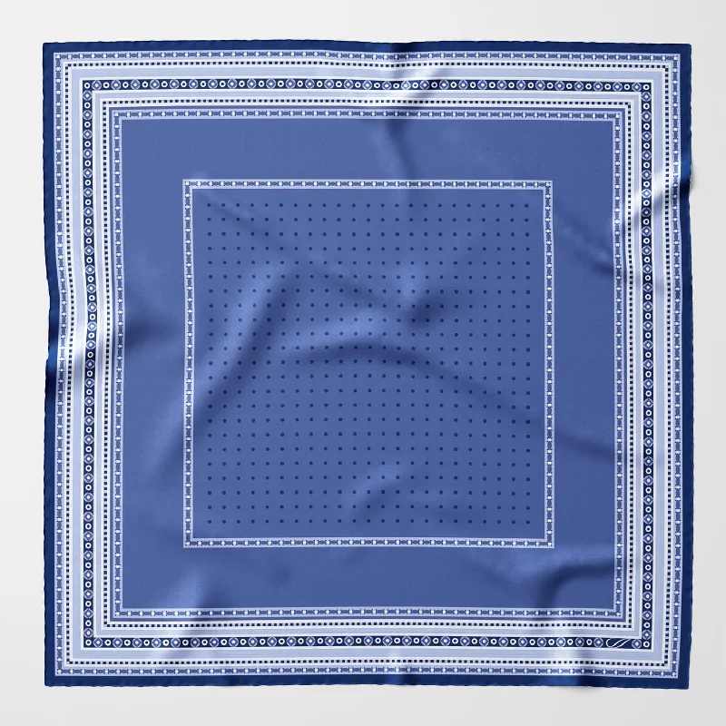 Verona - Hand Rolled Silk Neckerchief - Blue