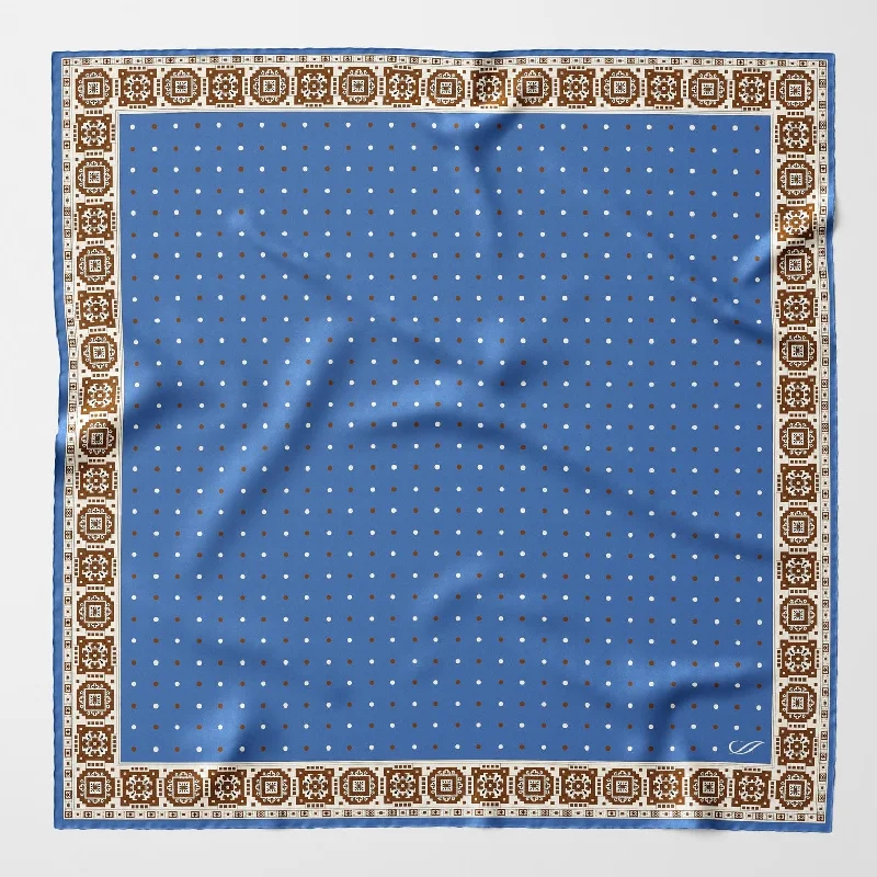 Bergamo - Hand Rolled Silk Neckerchief - Blue