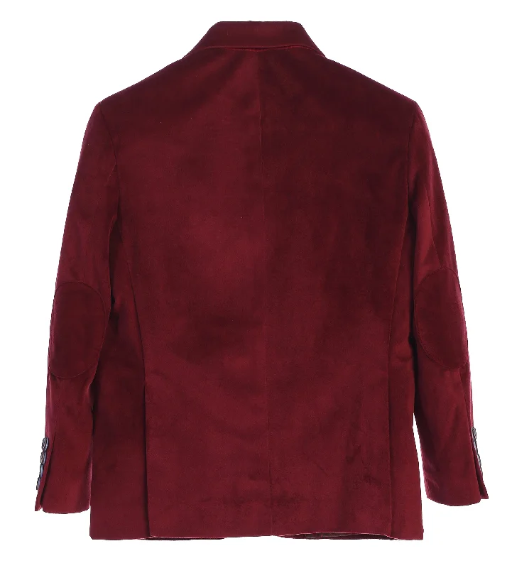 Boy's Formal Velvet Blazer with Designed Buttons