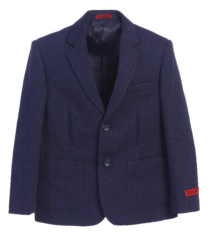 Boy's Lightweight Waffle Weave Textured Blazer Jacket