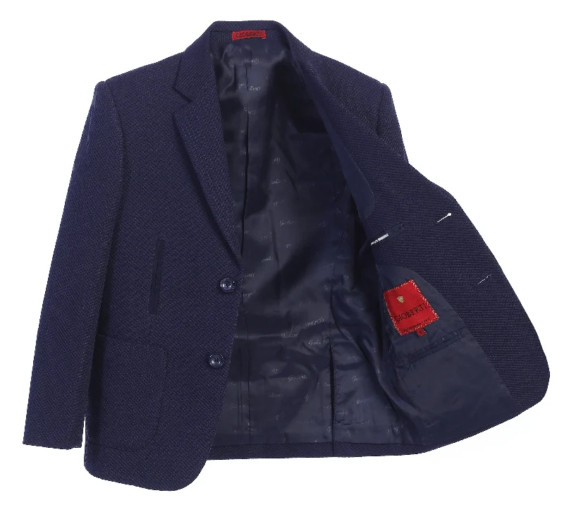 Boy's Lightweight Waffle Weave Textured Blazer Jacket