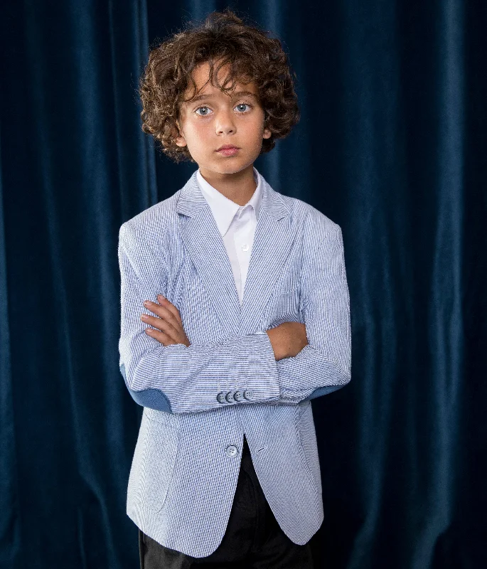 Boy's Seersucker Blazer Jacket