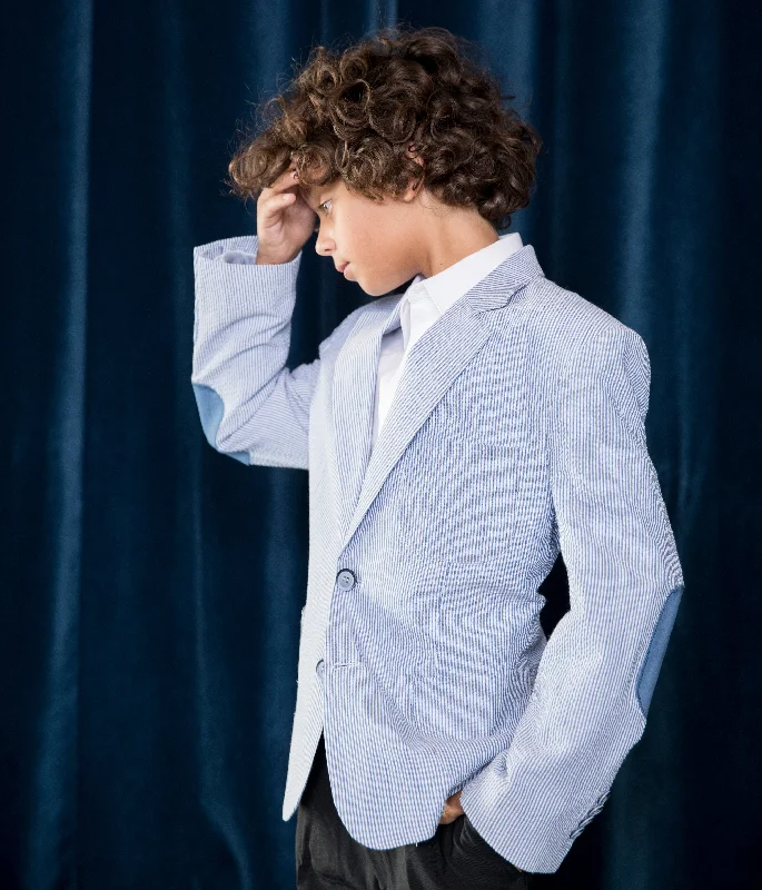 Boy's Seersucker Blazer Jacket