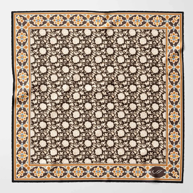 Caserta - Hand Rolled Silk Neckerchief - Brown