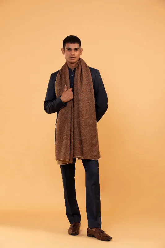 Brown Pure Wool Shawl for Men