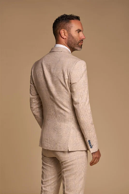 Caridi Beige Double Breasted Blazer