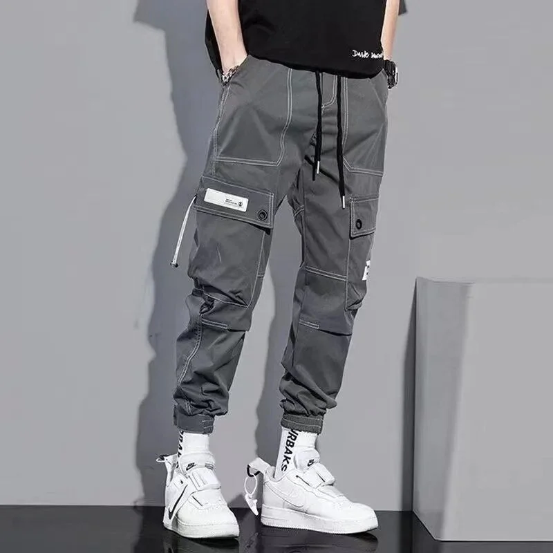 Classic Streetwear Casual Men Ribbons Joggers Pants ( Pack of 2 )