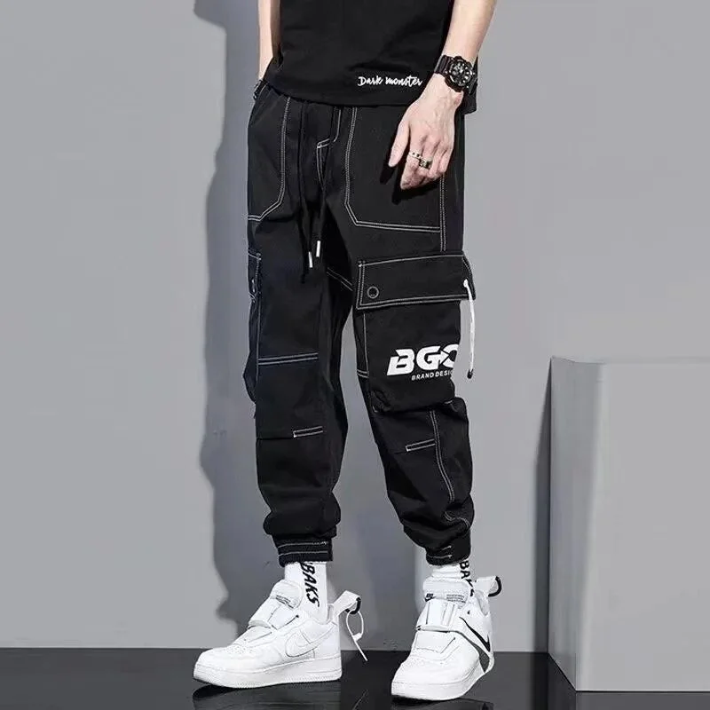 Classic Streetwear Casual Men Ribbons Joggers Pants ( Pack of 2 )