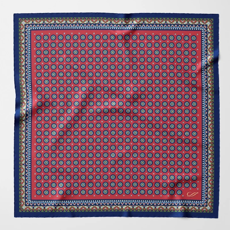 Toscana - Hand Rolled Silk Neckerchief - Cranberry