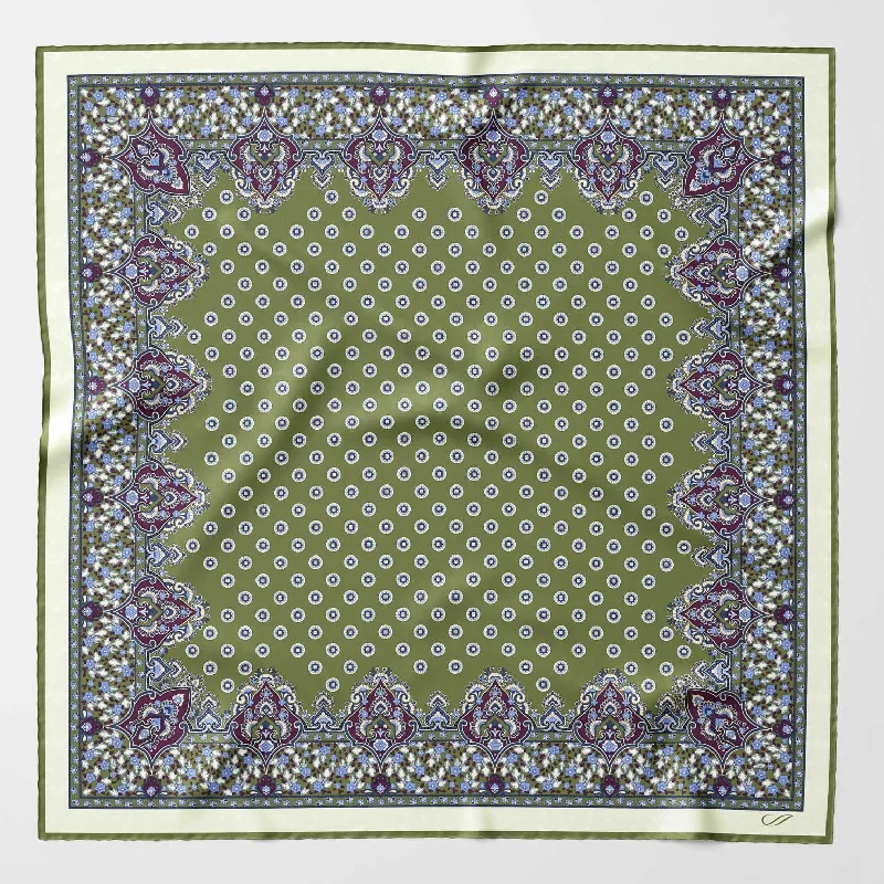 Filippo - Hand Rolled Silk Neckerchief - Green