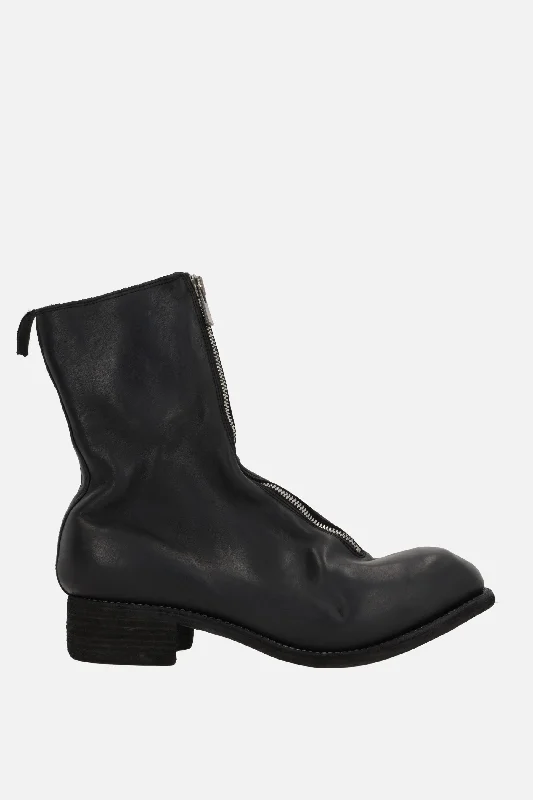 soft grainy leather ankle boots