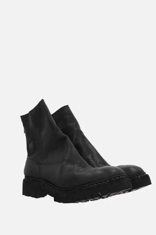 soft grainy leather ankle boots