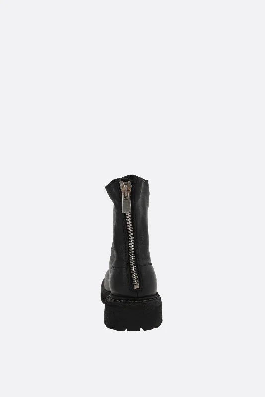 soft grainy leather ankle boots