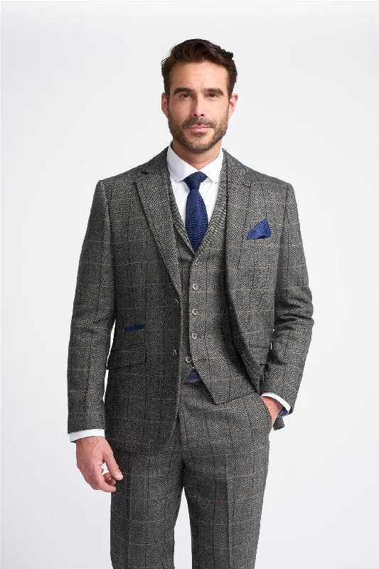 Albert Grey Tweed Check Blazer