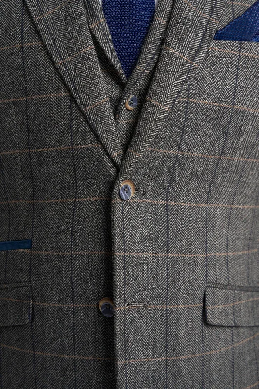 Albert Grey Tweed Check Blazer