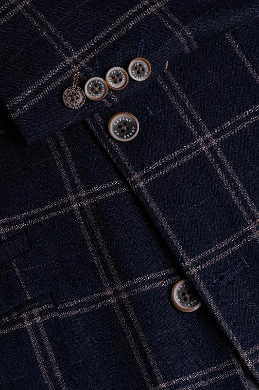 Hardy Navy Checked Blazer