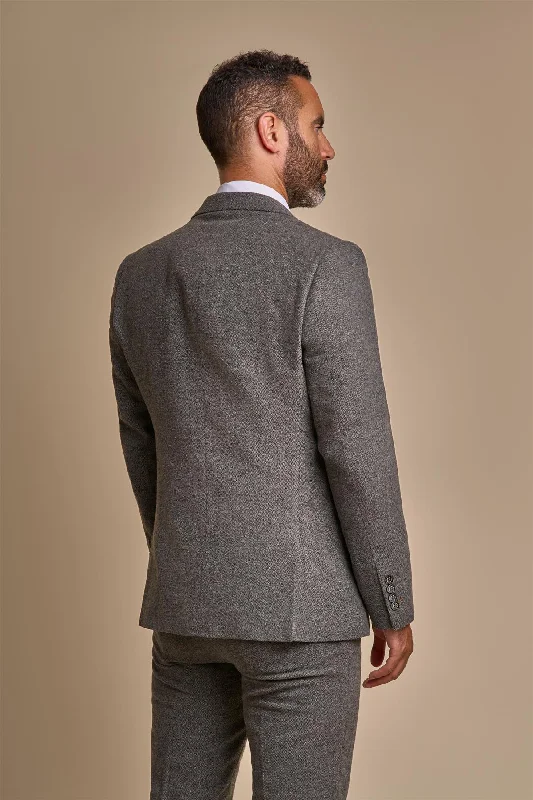 Martez Grey Tweed Slim Fit Blazer