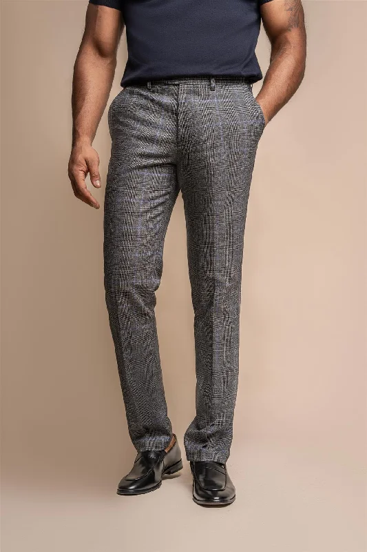 Power Grey Tweed Slim Fit Trousers