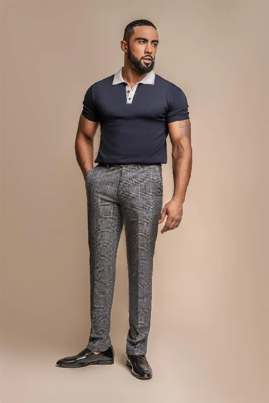 Power Grey Tweed Slim Fit Trousers