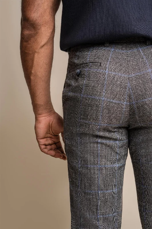 Power Grey Tweed Slim Fit Trousers