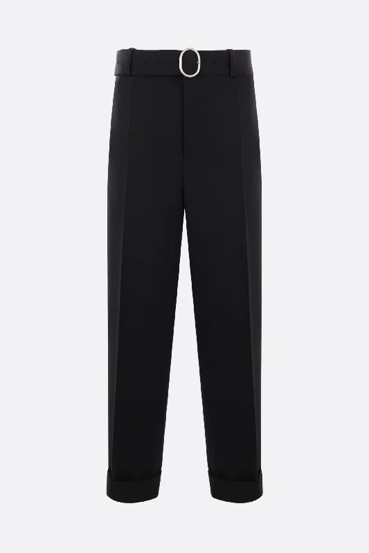 gabardine trousers with belt