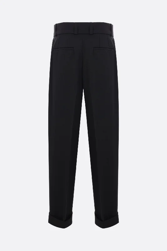 gabardine trousers with belt