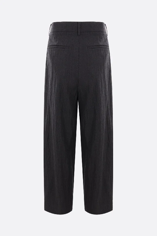 loose-fit wool blend trousers