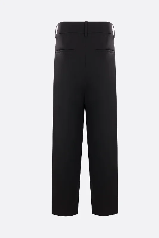 loose-fit wool trousers