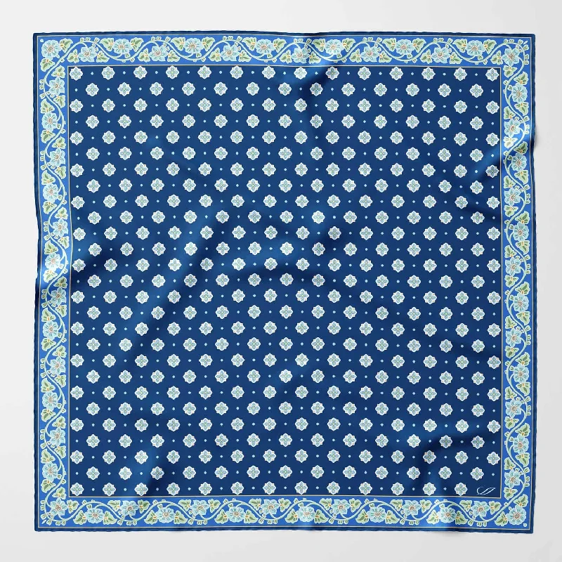 Ducati - Hand Rolled Silk Neckerchief - Marine Blue