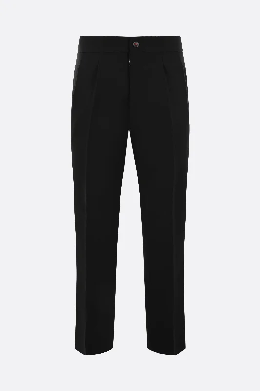 tailored herringbone wool pants