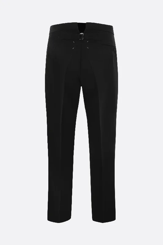 tailored herringbone wool pants