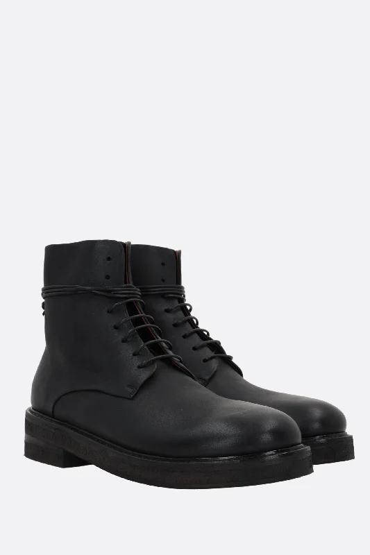 Parrucca smooth leather combat boots