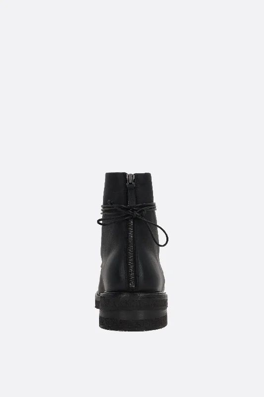 Parrucca smooth leather combat boots