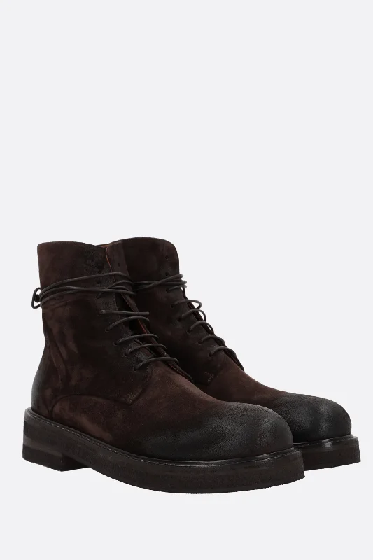 Parrucca suede combat boots