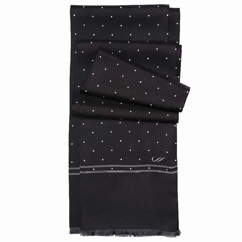 Savona - Slim Silk Scarf - Black