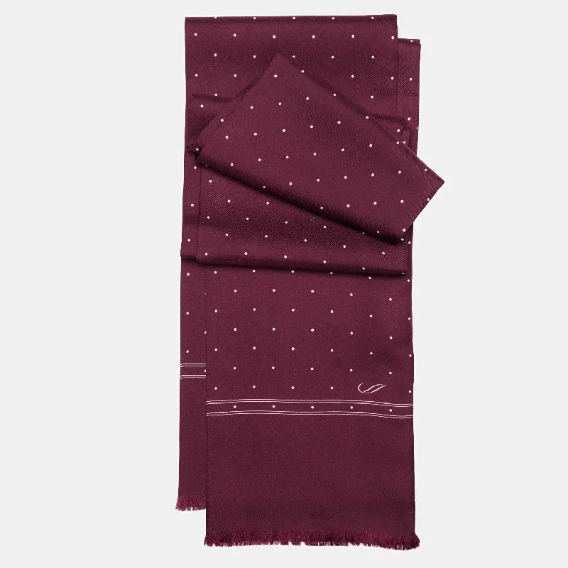 Savona - Slim Silk Scarf - Burgundy