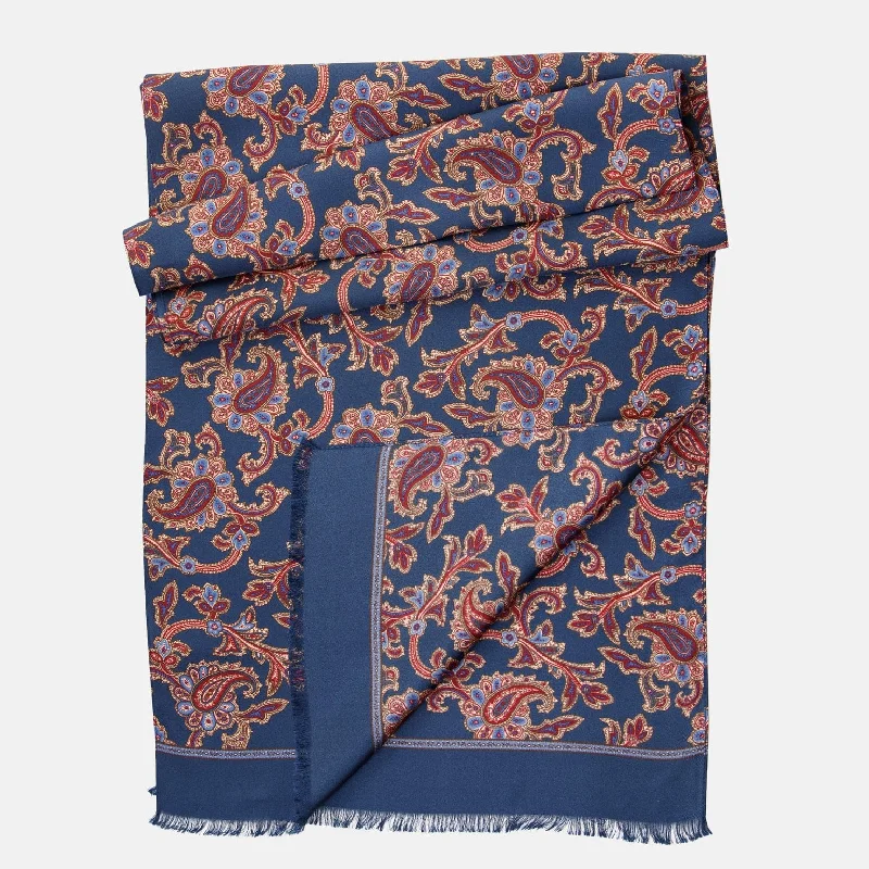 Alessio - Silk Scarf - Navy